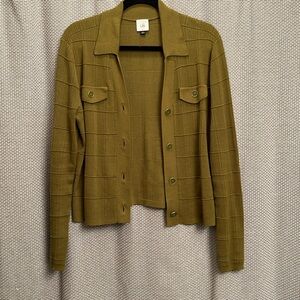 Cabi fall 2023 olive green blazer/sweater/cardigan